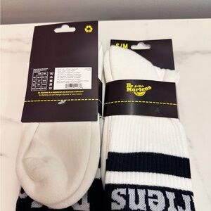 Dr. Martens Black and White Casual Socks with stripe  (Set of 2) S/M